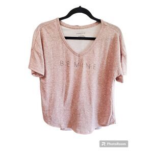 Danskin Women’s Mauve Short Sleeve Shirt "Be Mine" Sz L Pajama Set